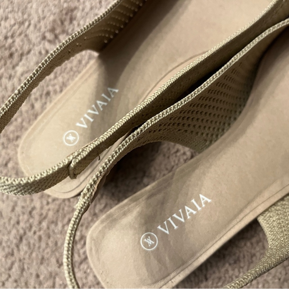VIVAIA Women's Green Slingback Heels - Picture 4 of 7
